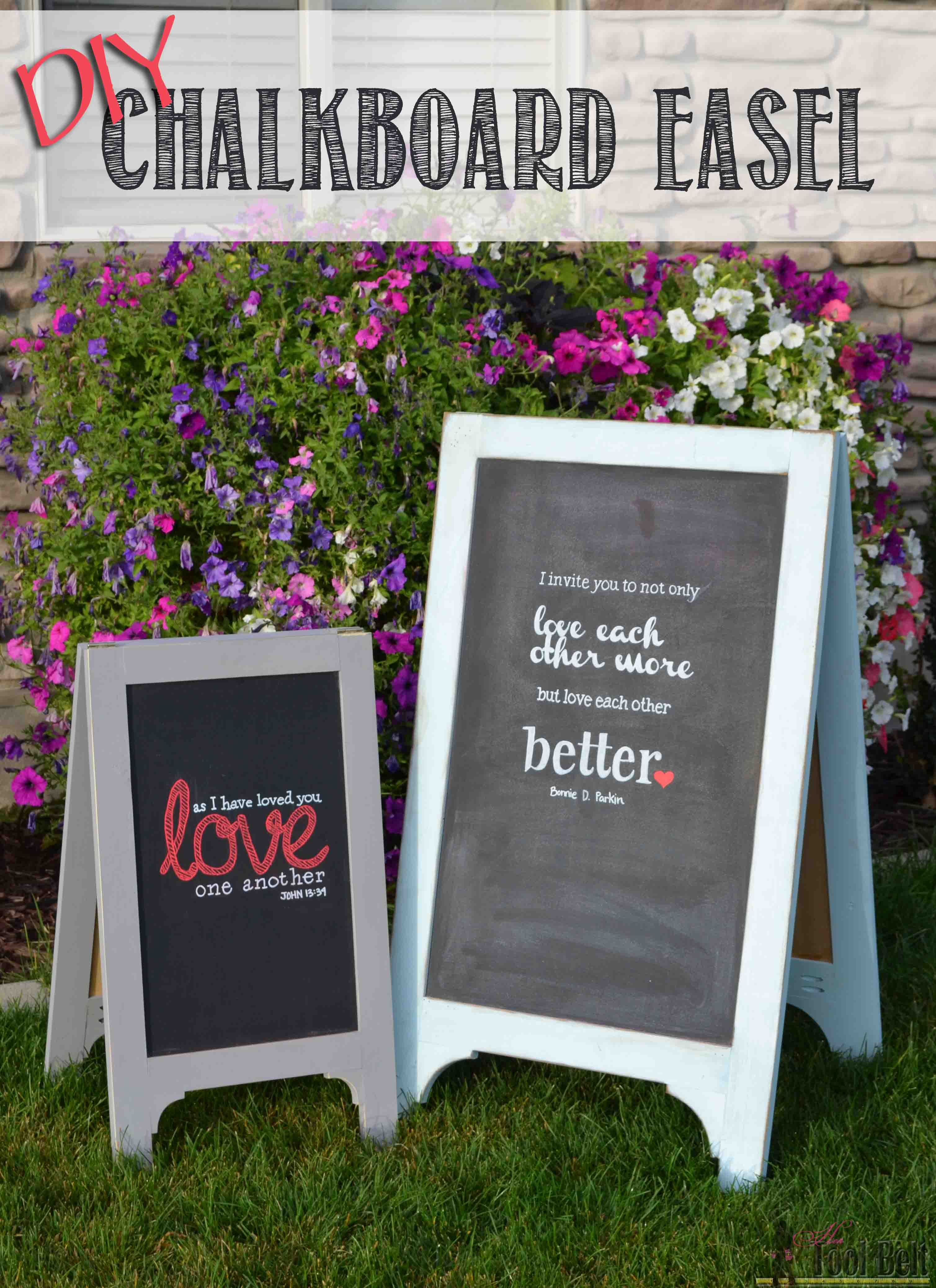 DIY chalkboard easel a frame