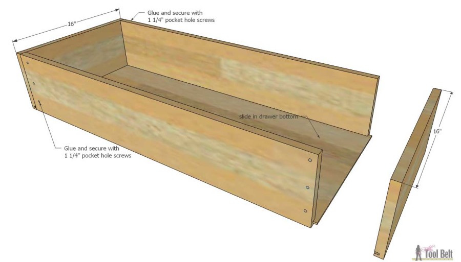 The perfect dresser for my little princess. Free plans to build a roomy Empire dresser with 7 drawers. 