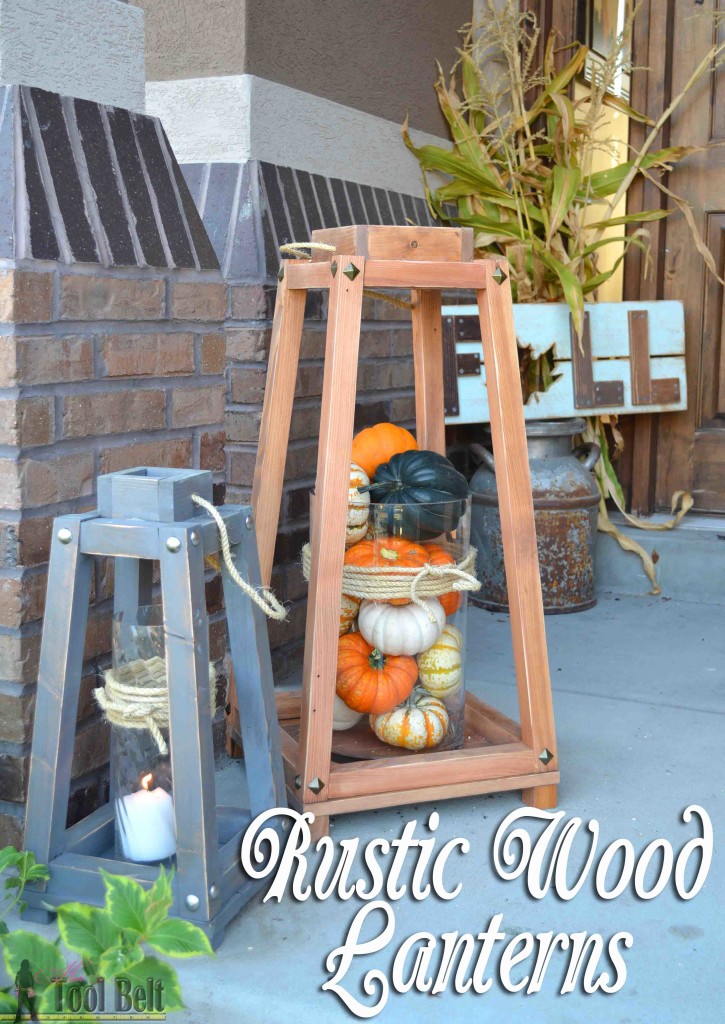 Add a little rustic charm to your front porch or home decor with these easy rustic wood lanterns. Free plans on #ryobination