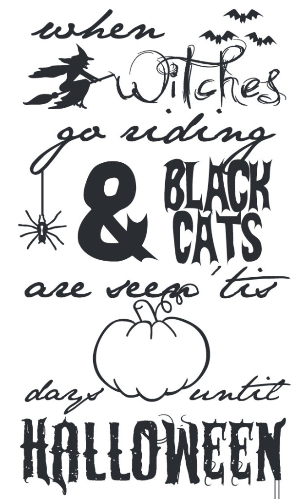 Create a fun Halloween advent countdown calendar with printable pattern, plus tips for writing word art on chalkboards.