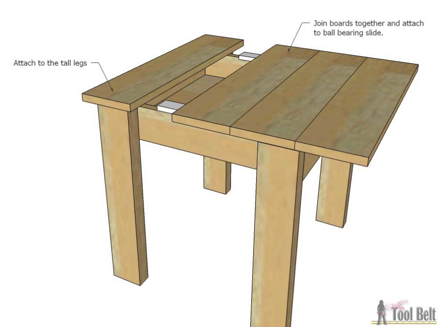 Build an easy kids table and chair set with a sliding top to store Legos. Free plans!