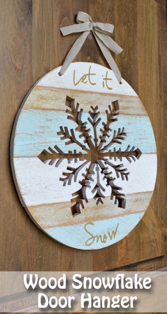 Wood snowflake door hanger