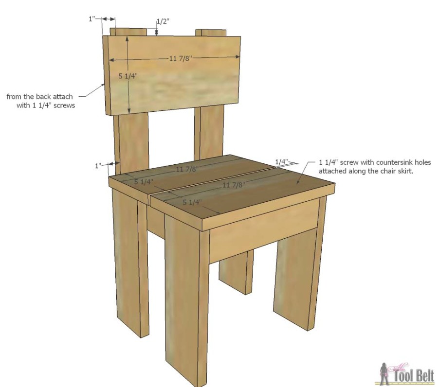 Build an easy table and chair set for the little kids. The set costs about $35 to build. Free plans!