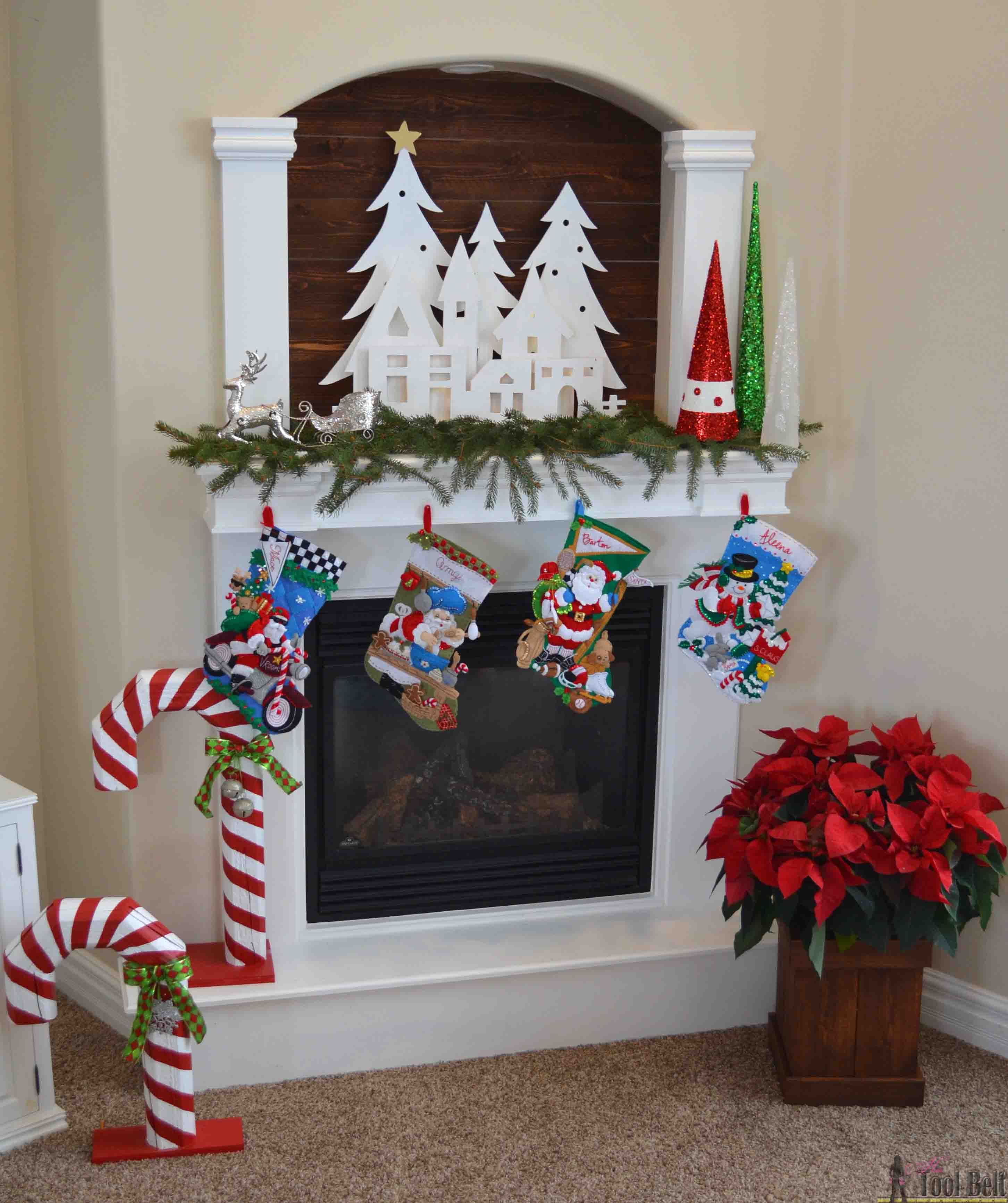 DIY Christmas Village Silhouette Mantel Decor Her Tool Belt DIY Christmas Village Silhouette Mantel Decor Her Tool Belt