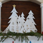 DIY Christmas Village Silhouette Mantel Decor