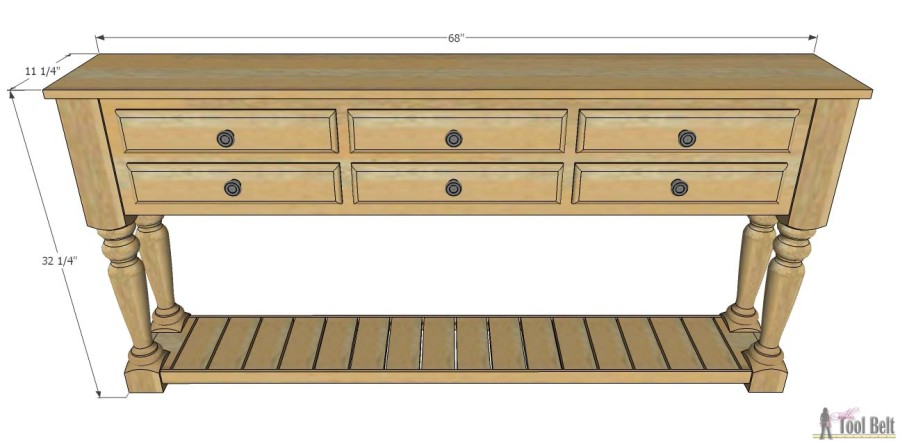 Need a stylish console table, perfect for your space? Free plans that you can easily customize the dimensions and build what you want. Buy the legs and DIY'ing is a breeze.