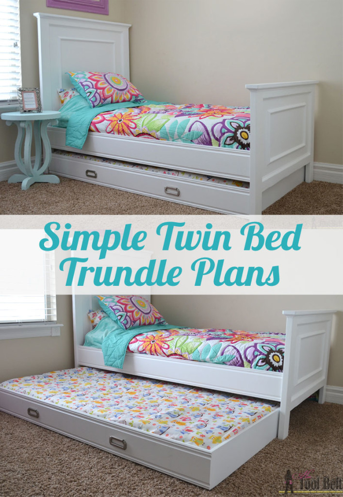 Simple twin bed trundle plans.  This trundle is so easy to make, only takes an hour to build.