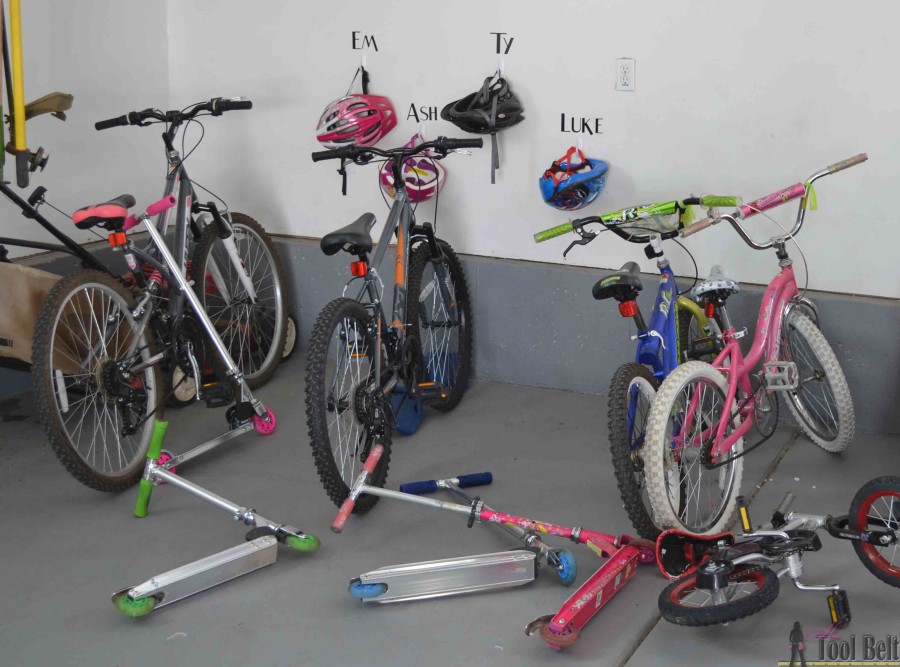 The perfect way to organize those bikes and scooters all over the garage. Free and easy plans to build a bike and scooter rack for only about $30.