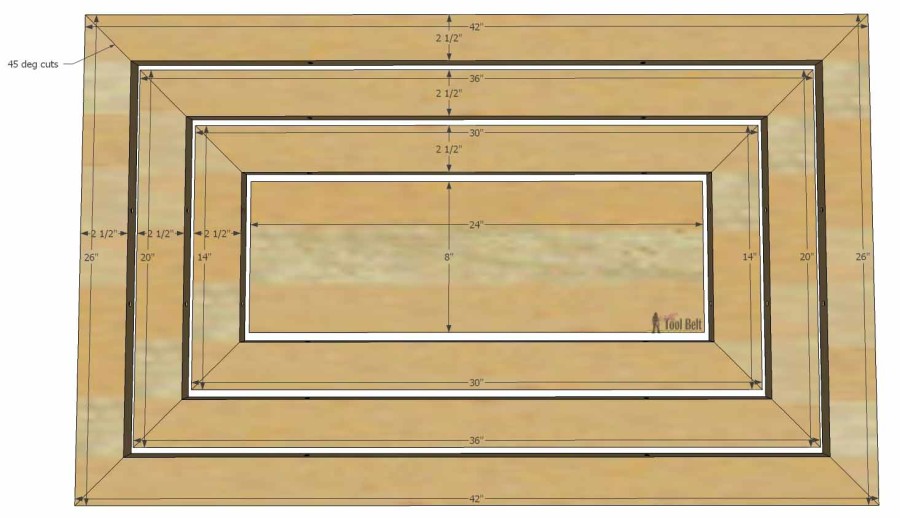 Hello Wooden Door Mat- cut dimensions