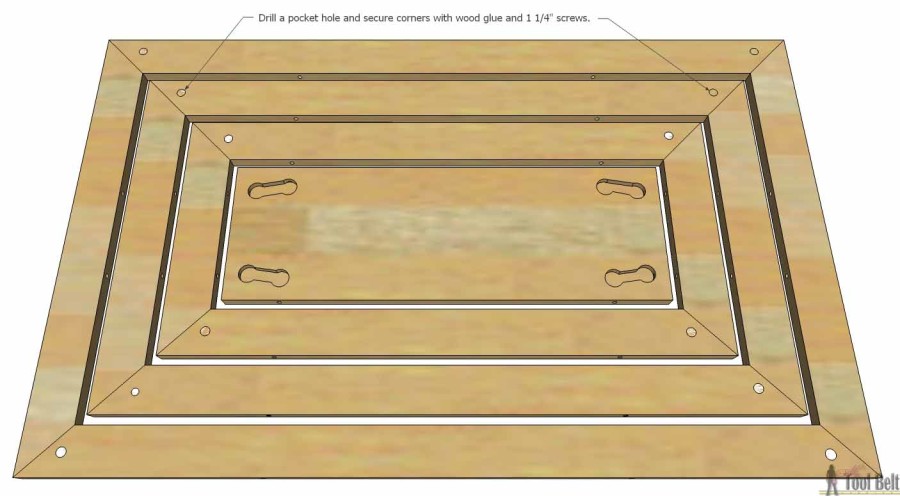 Hello Wooden Door Mat- pocket holes