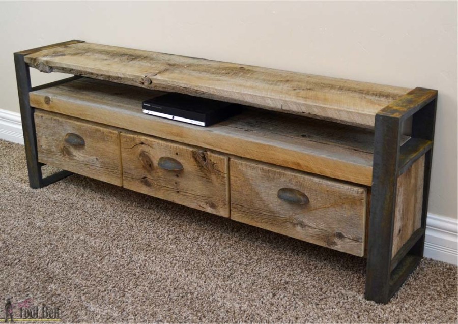 Rustic Media Console Table - Her Tool Belt Rustic Media Console Table - Her Tool Belt