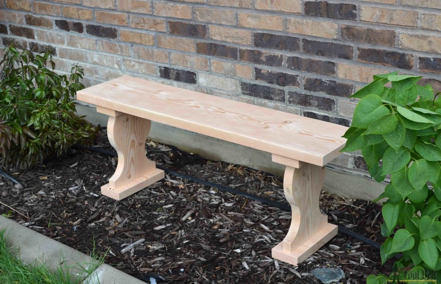 Cute little outdoor garden bench, only costs about $13 to build and uses one 2x12 board. Free plans