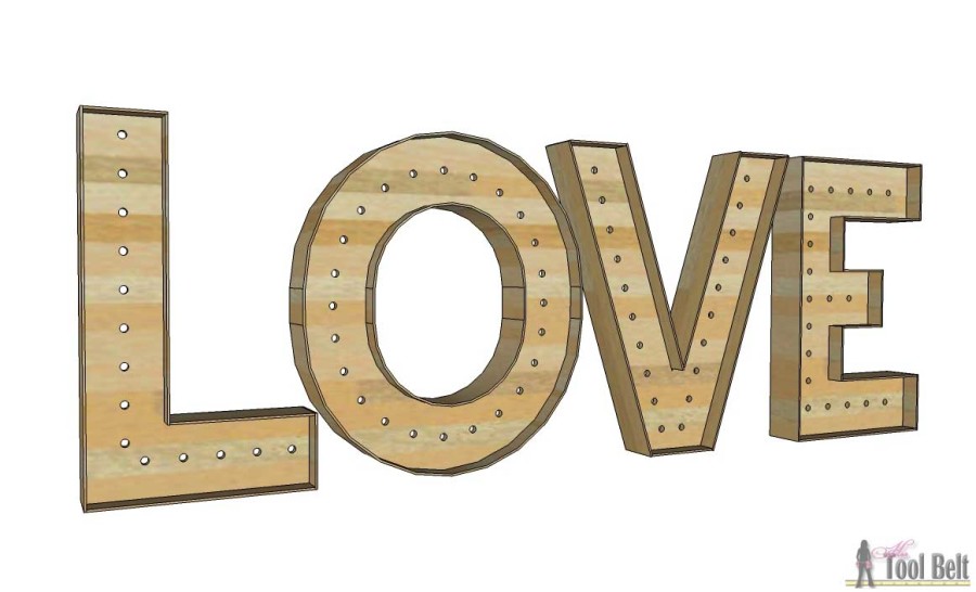 These are so cute for a wedding and make big statement! DIY LOVE marquee letters that are 40" tall and made from wood. Free plans + building tutorial.