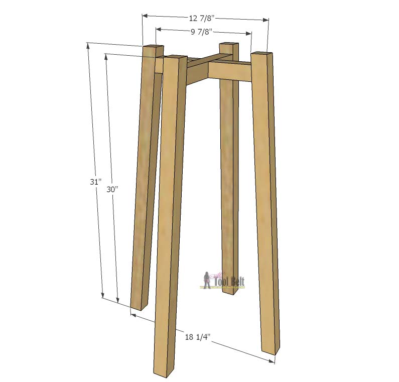 Perfect stand to raise my flower pots up for cascading flowers. Really simple flower pot stand that you can build for about $4, free plans.