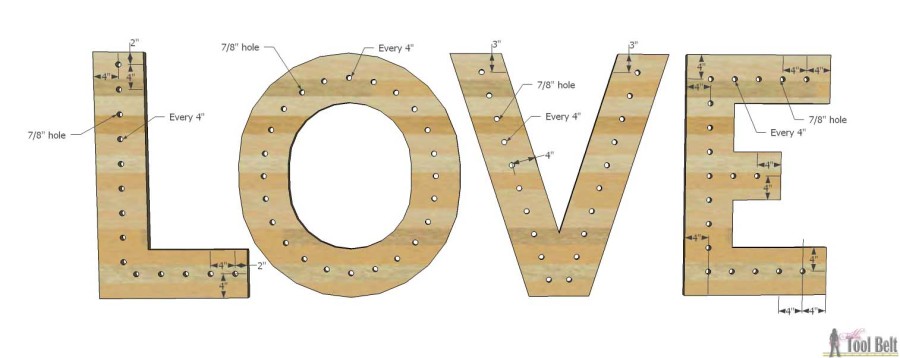 These are so cute for a wedding and make big statement! DIY LOVE marquee letters that are 40" tall and made from wood. Free plans + building tutorial.