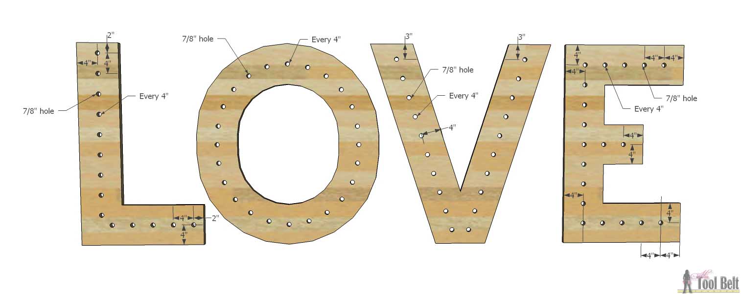 Bookkeeper income Advent Wood DIY LOVE Marquee Letters - Her Tool Belt