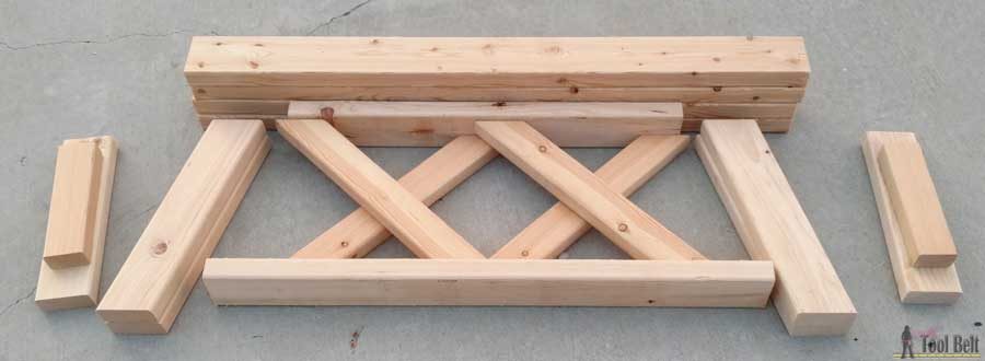 Build a cute little DIY bench for you porch or entry. Use 2x4's to build it for only about $13!!! Free plans