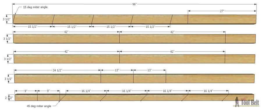 Build a cute little DIY bench for you porch or entry. Use 2x4's to build it for only about $13!!! Free plans