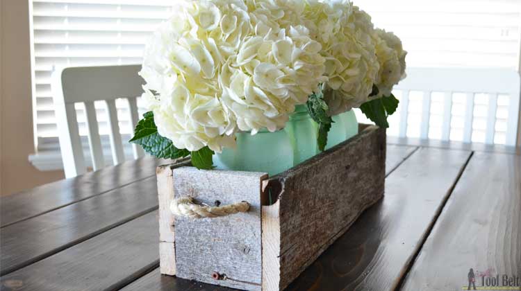 Easy Reclaimed Wood Box Centerpiece - Her Tool Belt