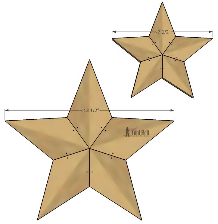 Rustic Patchwork Wood Stars Her Tool Belt