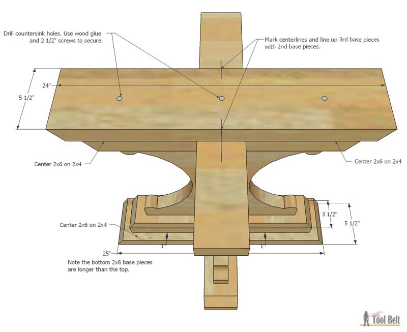 Farmhouse Style Round Pedestal Table - Her Tool Belt