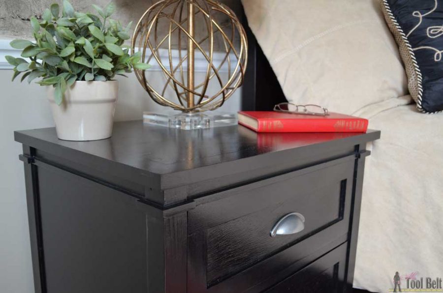 Free plans for a DIY craftsman style 3 drawer nightstand perfect for any bedroom.  This nightstand will give you plenty of storage at your bedside.