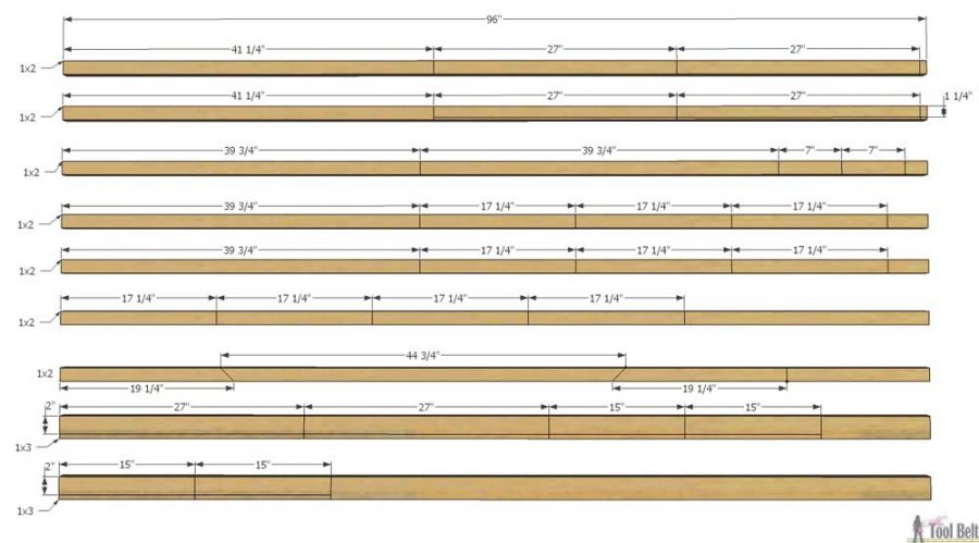 ビーズボードの詳細とDIY5引き出しドレッサー/変更テーブルを構築するための無料の計画。 