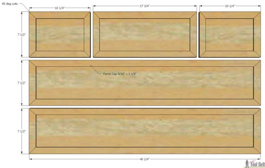 gratis plannen voor het bouwen van een doe-het-zelf-ladekast/commode met detail van kralenbord. 