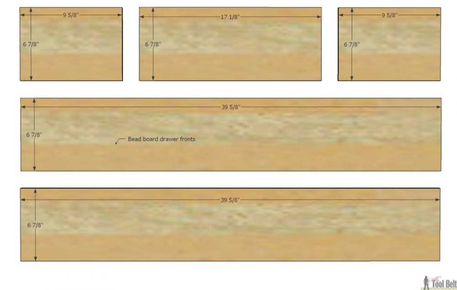  Plans gratuits pour construire une commode / table à langer à 5 tiroirs avec détail de planche à perles. 