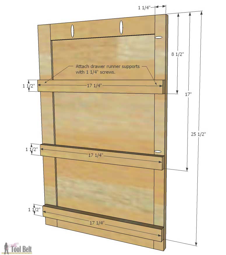 Kostenlose Pläne zum Bau einer DIY-Kommode mit 5 Schubladen / Wickeltisch mit Perlenbrettdetail. 