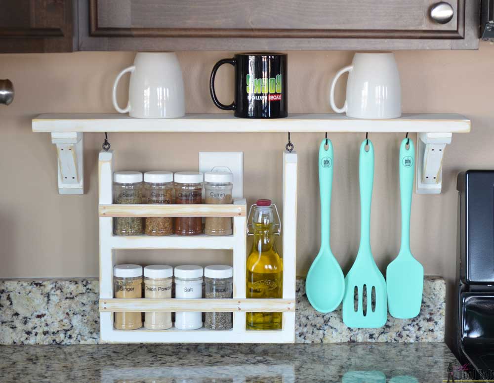 Kitchen Backsplash Shelf and Organizer - Her Tool Belt