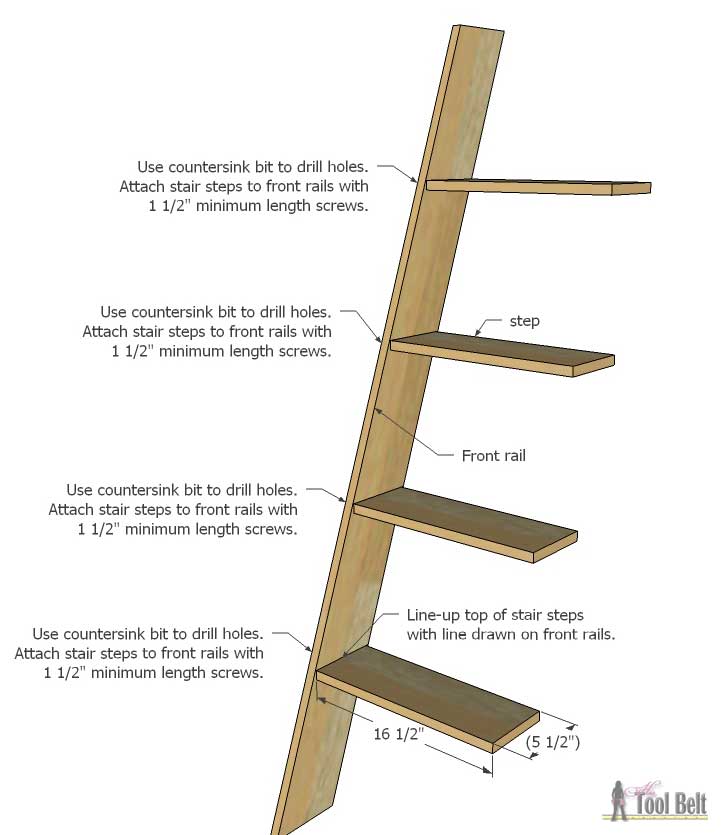 Free plans to build a DIY decorative vintage wood ladder. This vintage inspired ladder makes a unique display for weddings and home decor.