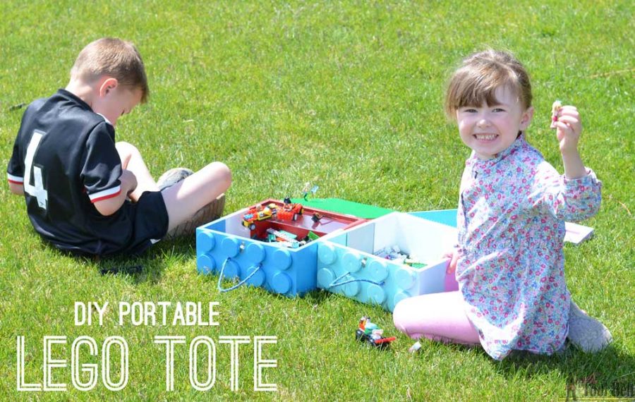 Make a DIY portable LEGO tote for hours of building fun in the car or on the go. 