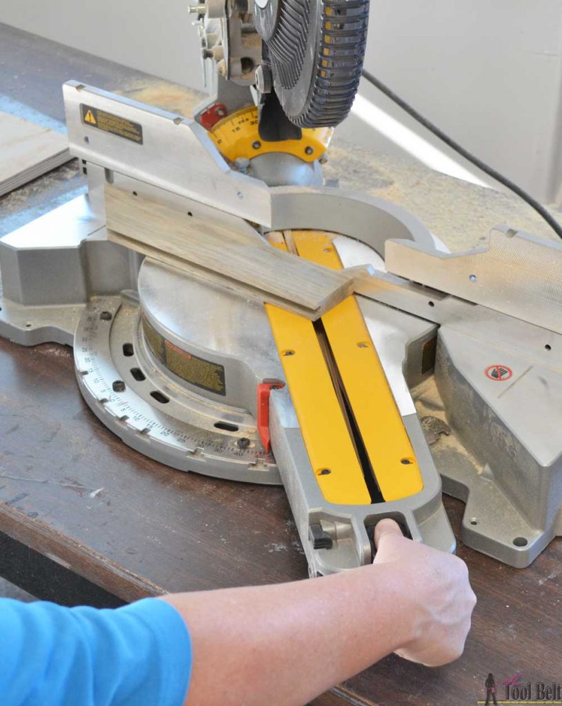 How to use a DeWALT 12" sliding compound miter saw. How to move the miter angle. 