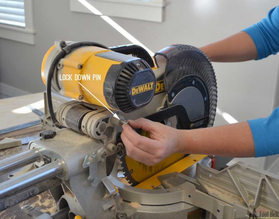 How to use a DeWALT 12" sliding compound miter saw.