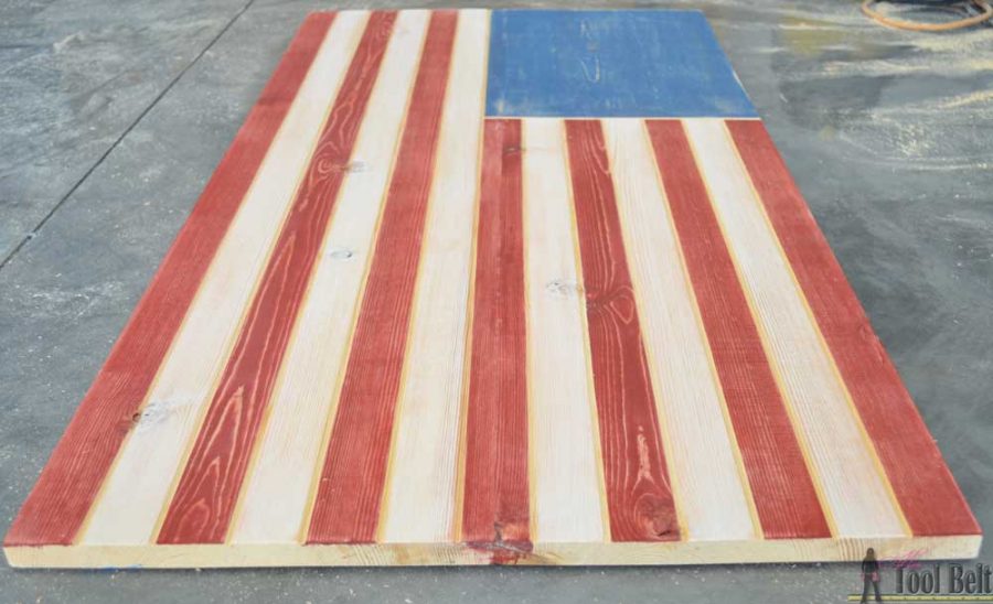 Sleek American wood flag home decor sign. Use a trim router to add the details!