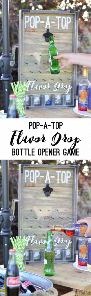 POP-A-TOP off of your favorite cold soda Let your bottle cap. DROP through the nail maze into one of the FLAVOR slots. Add flavored syrup to your soda. Enjoy!