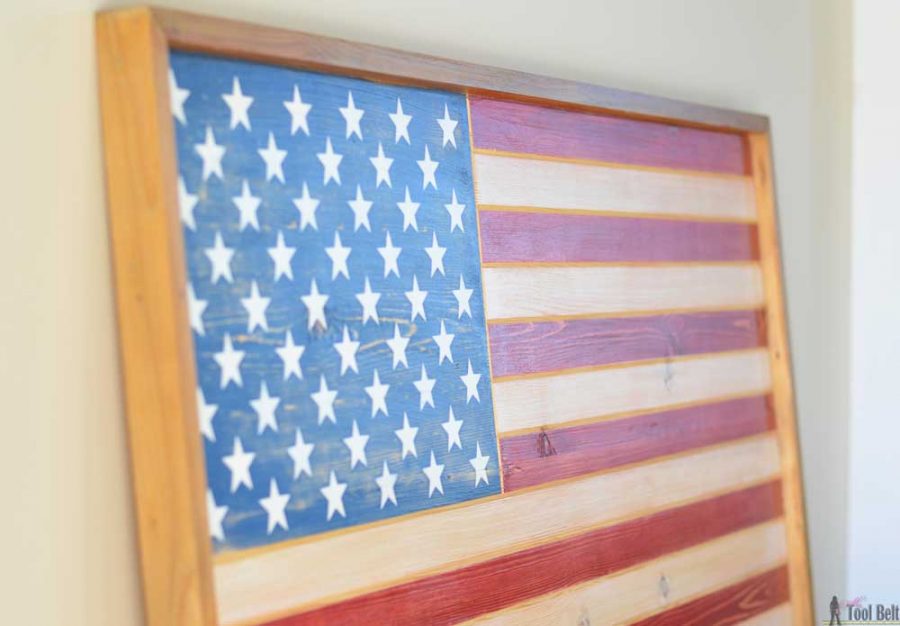 Sleek American wood flag home decor sign. Use a trim router to add the details!