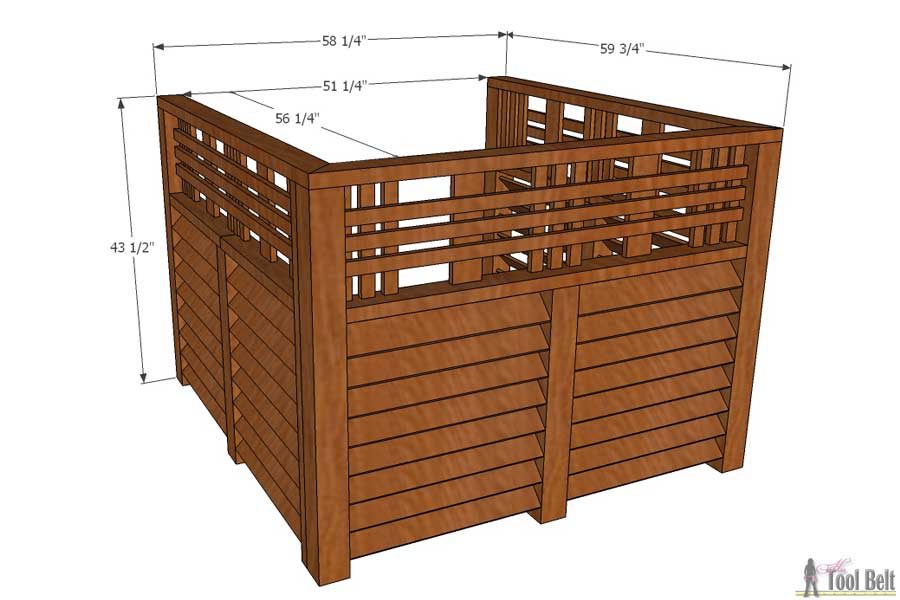 Hide that unsightly A/C unit or pool equipment with a decorative wood screen. The louver wood slats allow for air flow to the unit. Free plans and tutorial. 