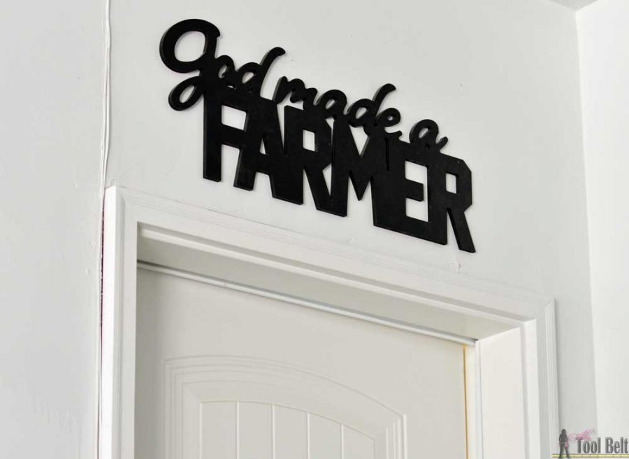 God made a Farmer. DIY shiplap wall look.