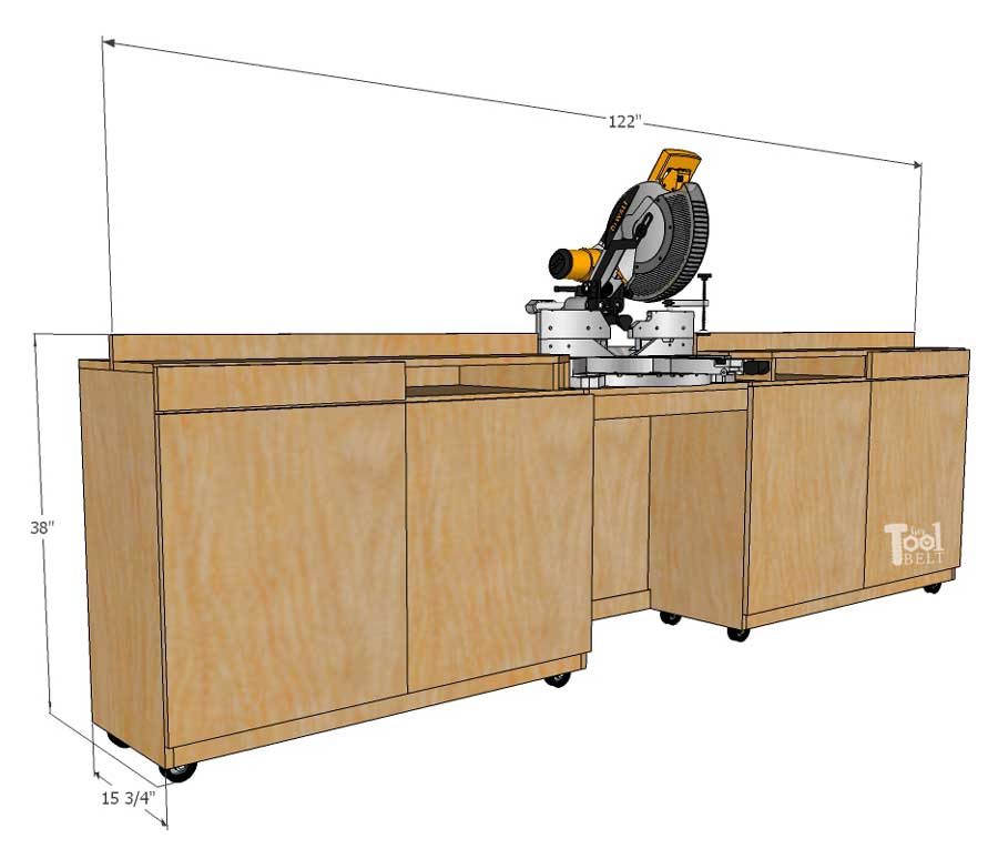 Mobile Miter Saw Station and Storage - Her Tool Belt