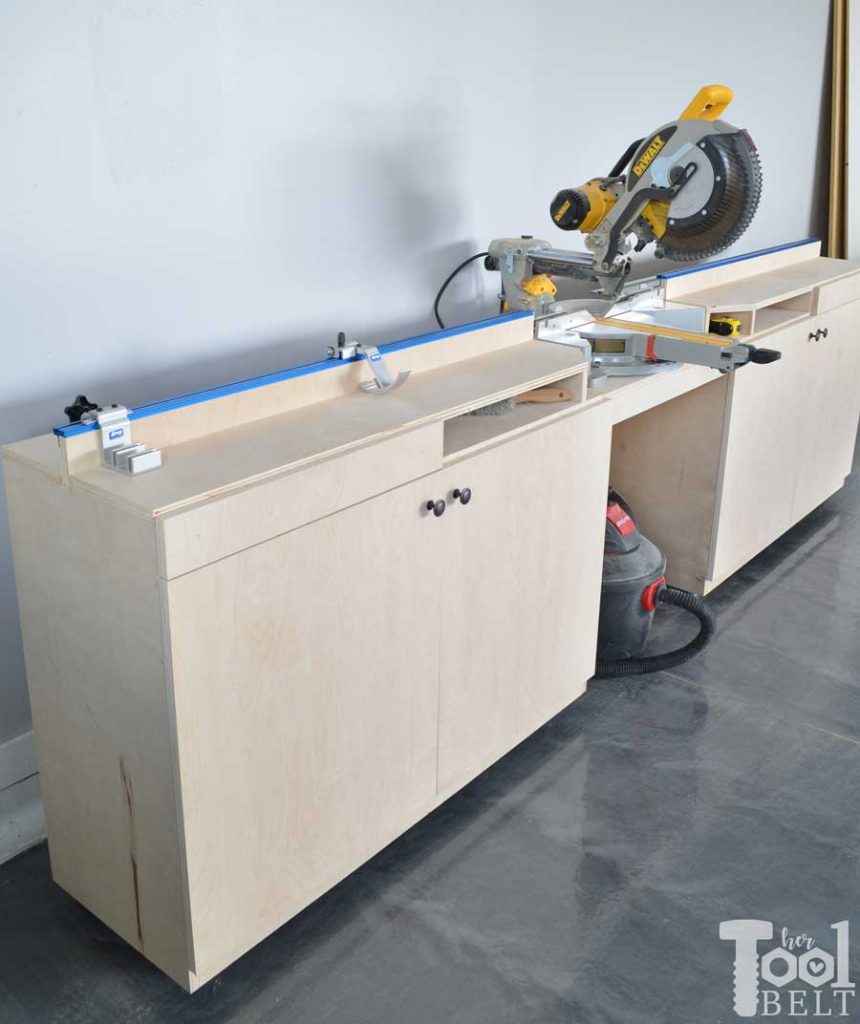 Mobile Miter Saw Station and Storage - Her Tool Belt