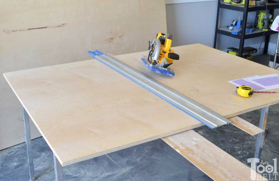 A miter saw station with all the bells and whistles. There is plenty of work space, stop blocks and loads of storage! Free building plans that can be adjusted to any miter saw.