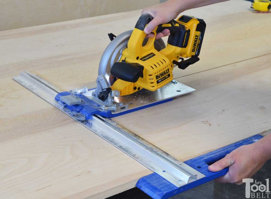 A miter saw station with all the bells and whistles. There is plenty of work space, stop blocks and loads of storage! Free building plans that can be adjusted to any miter saw.