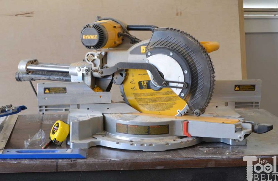 A miter saw station with all the bells and whistles. There is plenty of work space, stop blocks and loads of storage! Free building plans that can be adjusted to any miter saw.