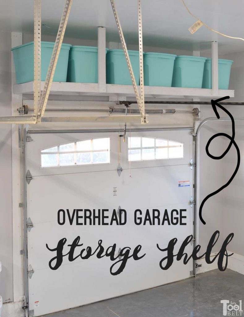 Take advantage of that empty space above your garage door. Build an overhead garage storage shelf perfect for seasonal storage items. Free plans