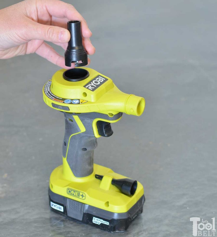 Ryobi high volume inflator tool review. Switch to deflate.