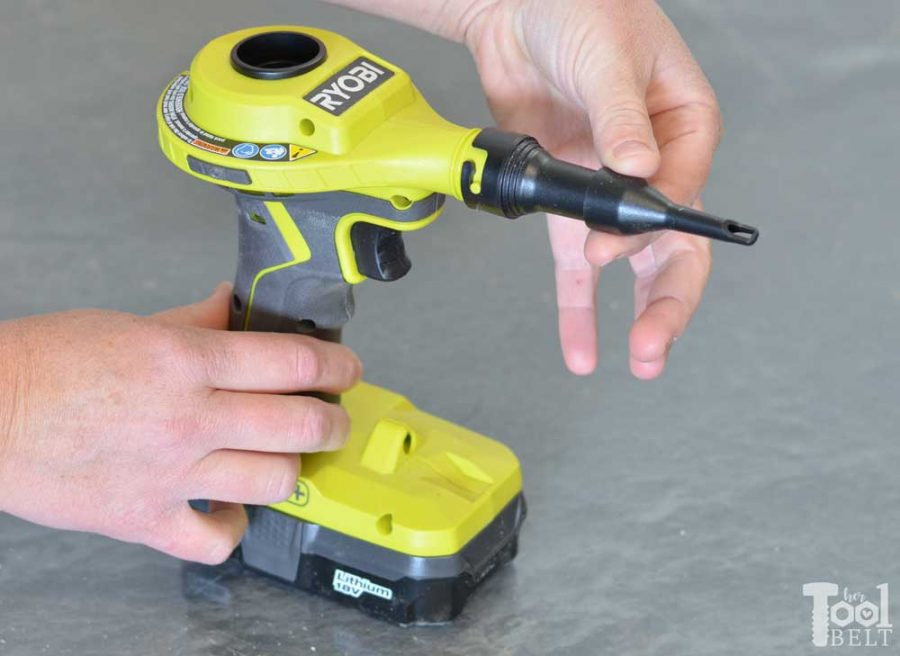 Ryobi high volume inflator tool review. Adapter for small pinch valves.