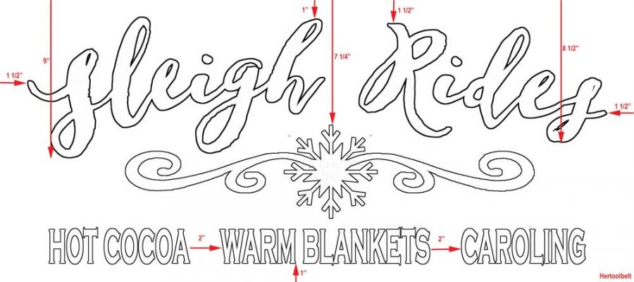 Make a festive Christmas or Winter Sleigh Rides wood sign, perfect for the porch. Free plans and pattern.