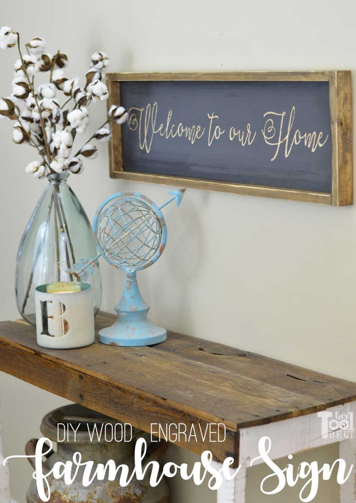 How to make an entryway welcome farmhouse sign, tutorial and printable pattern.